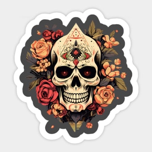 Skull and roses Sticker